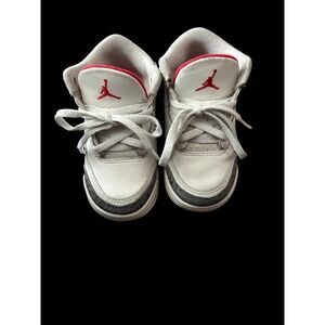 Jordan 3 Retro Fire Red 2022 Toddler Sneakers White Red DM0968-100 Size 7C